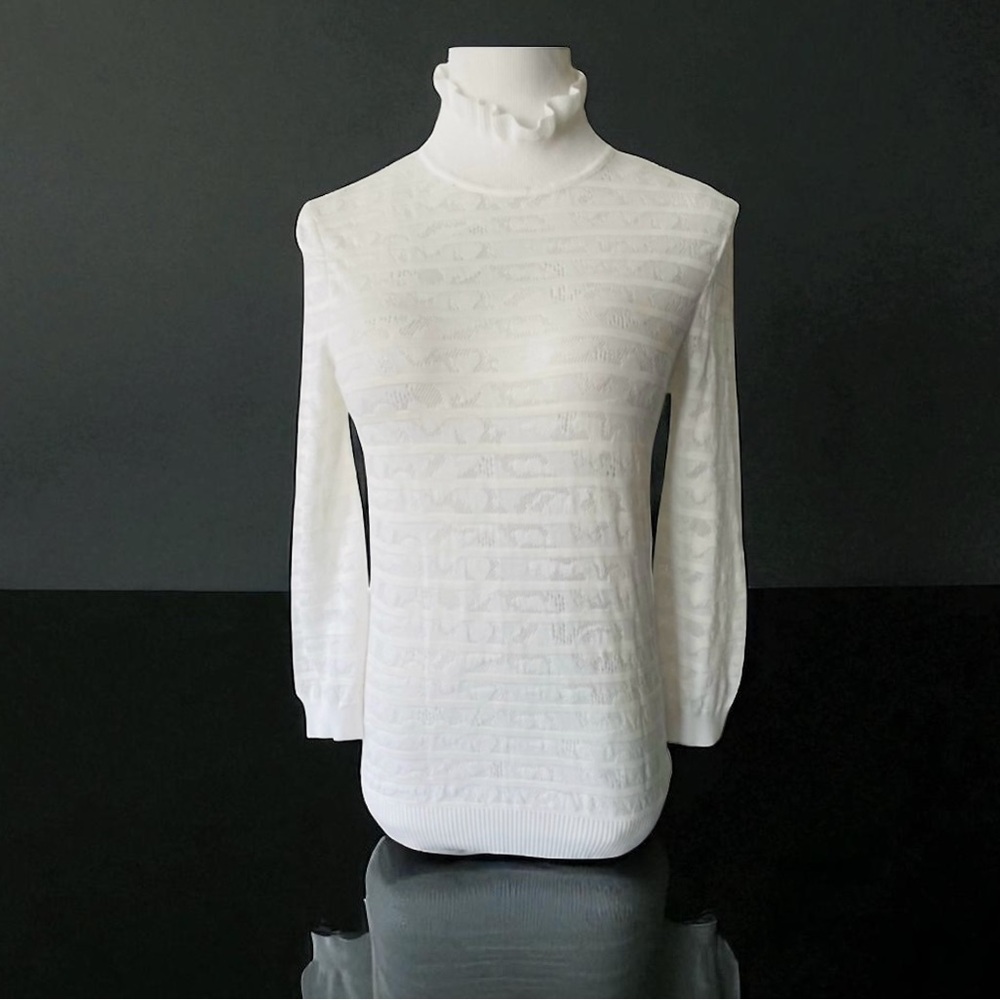 New! CHLOE ICONIC MILK RUFFLE NECK SWEATER SIZE SMALL